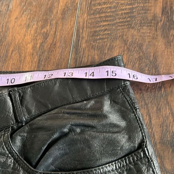 VTG Cafro size 34 by 27 leather high rise pants in EUC genuine black leather - Picture 10 of 12